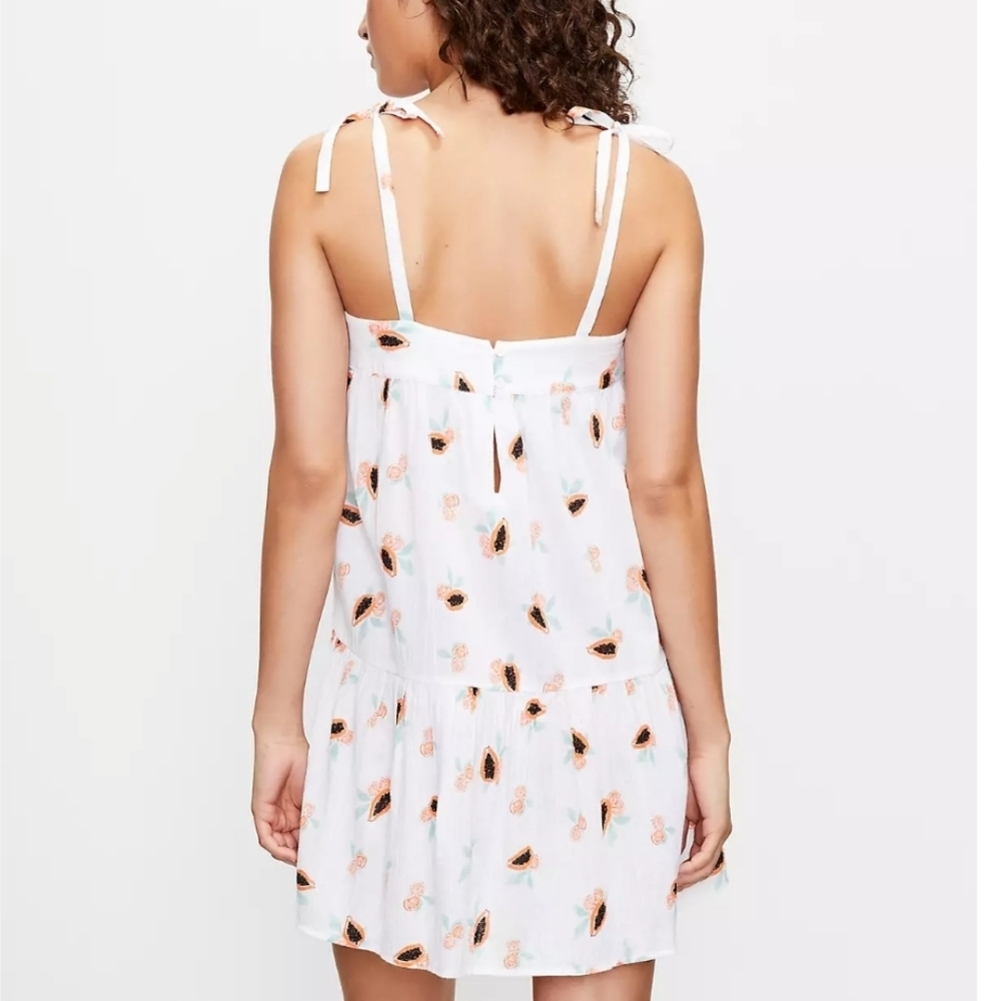 LOFT Beach Papaya Tie Strap Swing Dress, size M - Picture 2 of 13